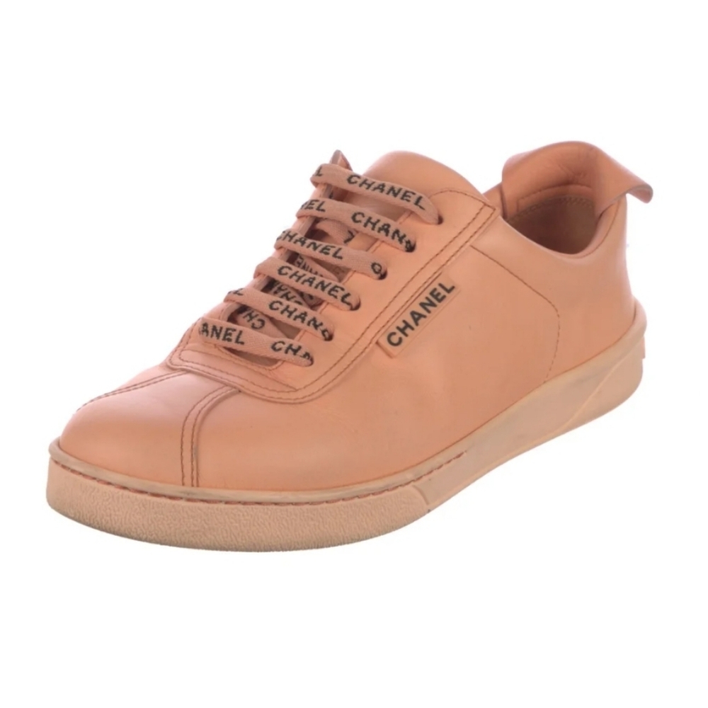 Chanel Authentic Interlocking Cc Logo Leather Sne… - image 1